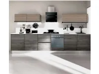 cucina lineare maniglia gola titanio brown e grigio moderna linea in offerta 