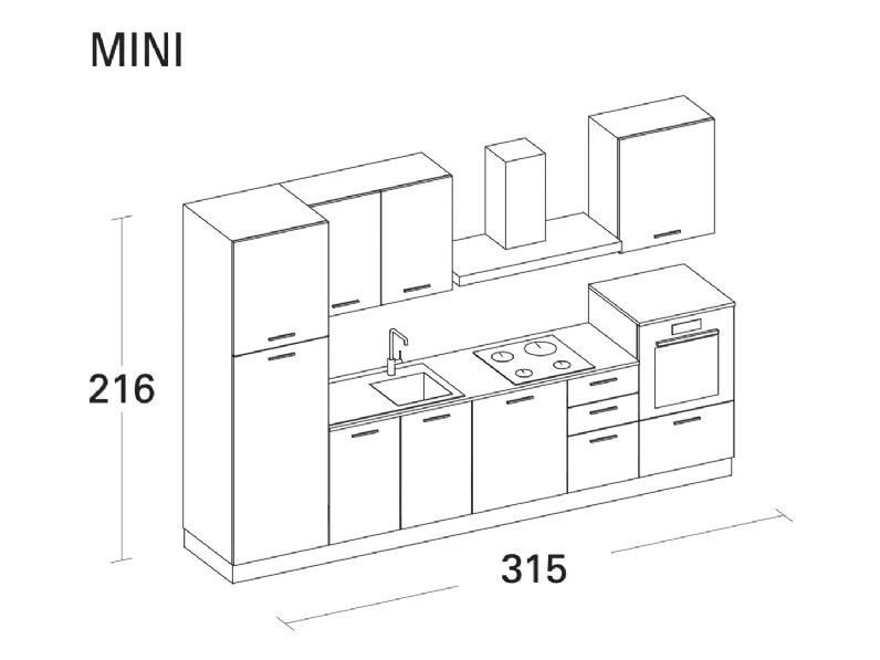 Arreda la tua cucina con Arrex Composizione 315-03: moderna e lineare a prezzo scontato!