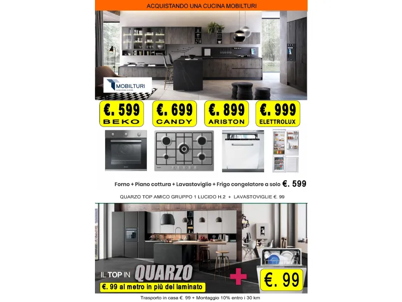 Cucina lineare moderna New smart Net cucine a prezzo ribassato