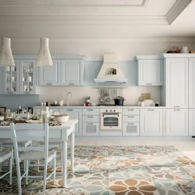 Cucina lineare provenzale Ccuina provenzale chic in vero legno  Nuovi mondi cucine a prezzo ribassato