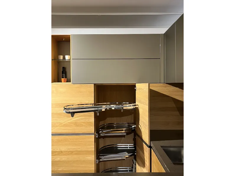 Cucina design rovere chiaro Team 7 ad angolo Linee in legno massello e vetro a soli 32433