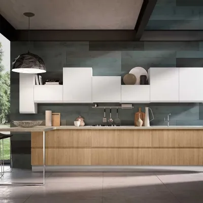 Cucina moderna con penisola Mobilificio bellutti Modello time basic a prezzo scontato