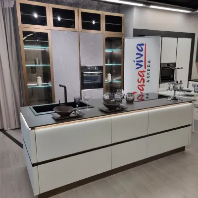 Cucina bianca moderna lineare Stratos Mobilturi a soli 9500€