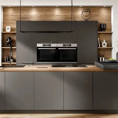 Vendiamo cucina Colombini Casa moderna ad isola antracite in legno Asia.