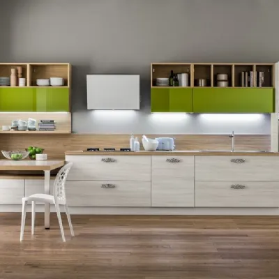 Cucina Arrex moderna lineare altri colori in legno Cacao