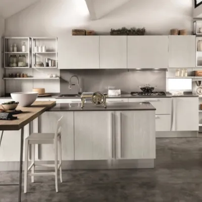 Cucina modello Cucina bianca  moderna con isola e piano pensola  shabby chic in offerta  Nuovi mondi cucine PREZZO SCONTATO