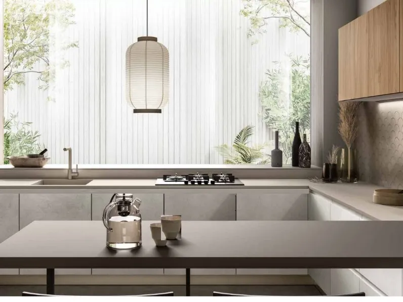 Cucina modello Cucina ossido white angolaore moderna con colonne  Nuovi mondi cucine PREZZO SCONTATO