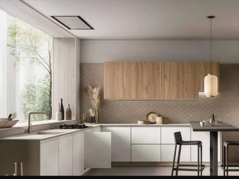 Cucina modello Cucina ossido white angolaore moderna con colonne  Nuovi mondi cucine PREZZO SCONTATO