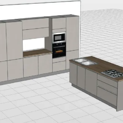 Cucina grigio moderna ad isola Speed Giannei a soli 6600€