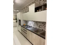 Cucina moderna bianca Arrex lineare Lab scontata
