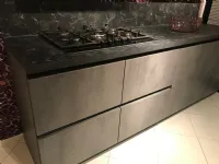 Cucina moderna in cemento antracite-legno Atma a PREZZI OUTLET