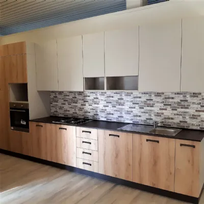 Cucina moderna rovere chiaro Arrex-2 lineare Aurora in offerta