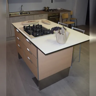 Cucina moderna rovere chiaro Scavolini ad isola Cometa mood - isola in offerta