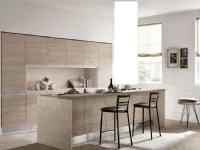 cucina moderna rovere terra essenza con isola attrezzata