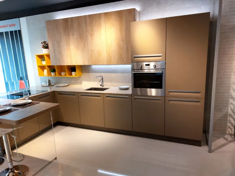 Cucina moderna tortora Veneta cucine lineare Carerra v12 a soli 7800