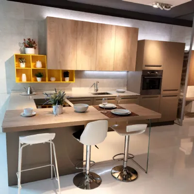 Cucina moderna tortora Veneta cucine lineare Carerra v12 a soli 7800€