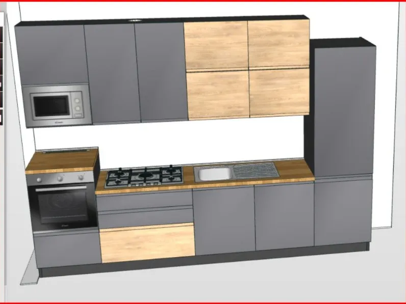 Scopri la cucina moderna rovere chiaro Net a 3400! New Kelly lineare, un'occasione!