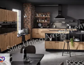 Cucina noce moderna ad isola Mountain Colombini casa in Offerta Outlet