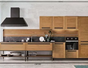 CUCINA Nuovi mondi cucine lineare Cucina industrial legno frame con maniglia particolare  SCONTATA 54%