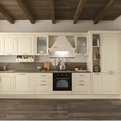 CUCINA Nuovi mondi cucine lineare Cucina modello shabby vintage  legno lineare white  SCONTATA