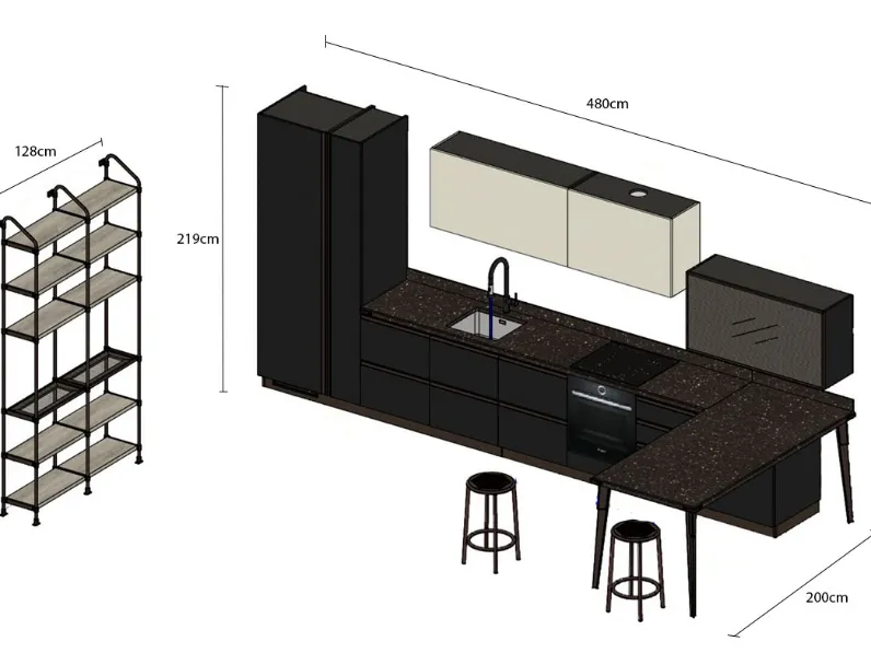 Cucina Open work Diesel with Scavolini 