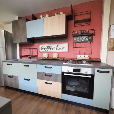 Cucina lineare Cucina vintage  colorata Outlet etnico con uno sconto vantaggioso