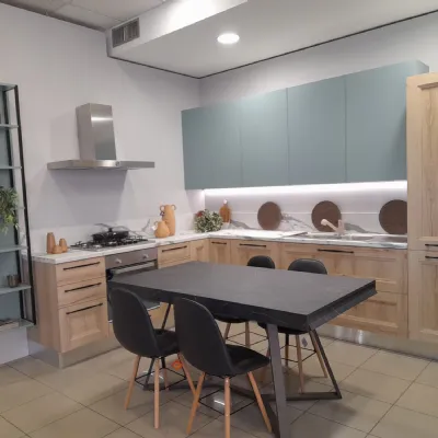 Cucina rovere chiaro country ad angolo Riviera Colombini casa a soli 3500€