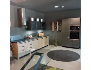 Cucina rovere chiaro industriale lineare Diesel Scavolini in Offerta Outlet