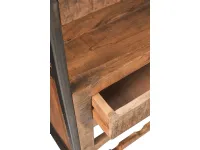 Cucina rovere chiaro industriale lineare Mobile carrello cucina in legno di mango  Outlet etnico in Offerta Outlet