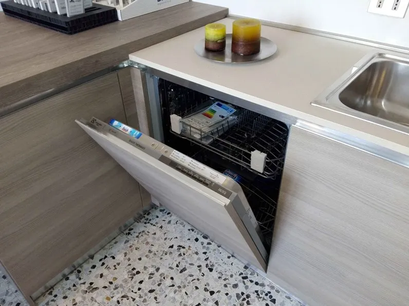 Cucina rovere chiaro moderna con penisola Mango Arrex