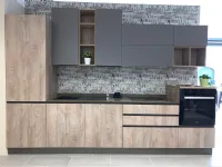 Cucina rovere chiaro moderna lineare Sp.22 frame Astra in Offerta Outlet