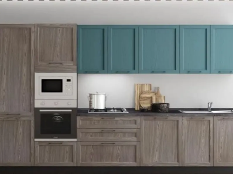 Cucina rovere chiaro moderna lineare Zara 1 Artigianale