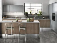 Cucina rovere moro moderna ad isola Componibile Colombini in Offerta Outlet