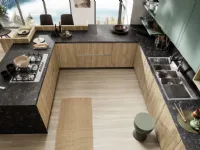 Cucina rovere moro moderna con penisola Cucina con finiture legno Colombini casa