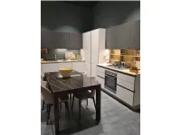 Cucina Stosa moderna ad angolo grigio in laccato opaco Sa 200 alev.