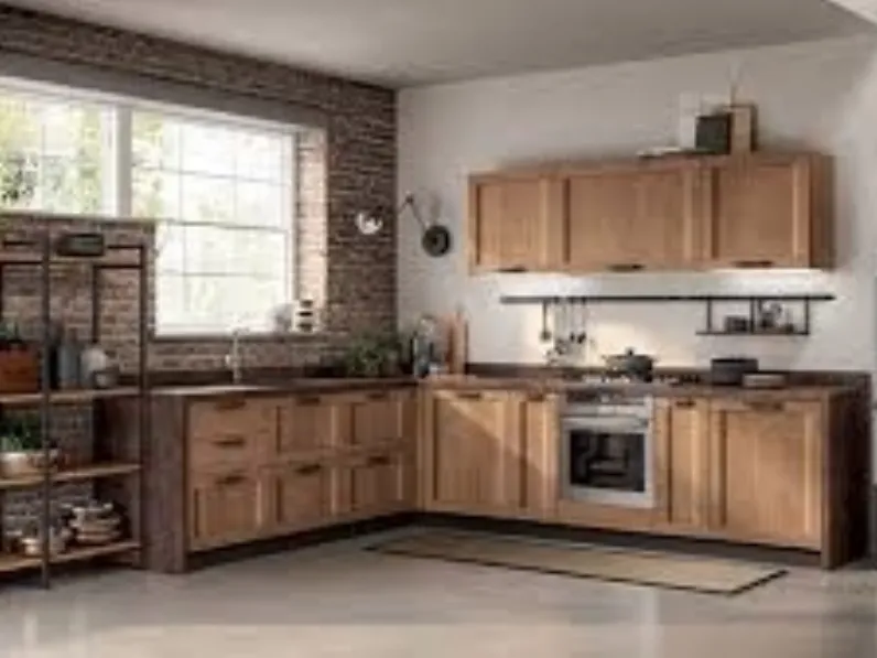 Cucina Sax country rovere chiaro ad angolo Scavolini