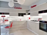 Cucina Scavolini design con penisola grigio in laccato opaco Foodshelf