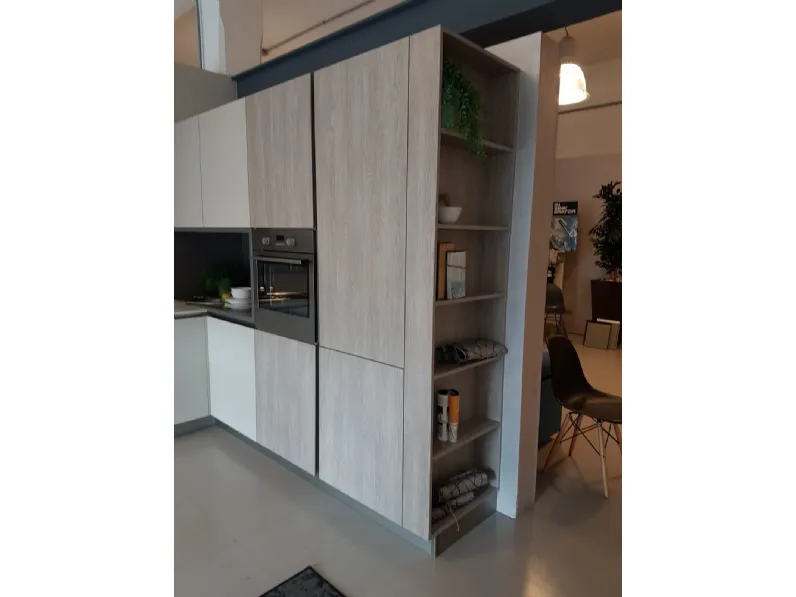 Cucina Stosa cucine moderna ad angolo magnolia in laminato opaco Infinity diagonal