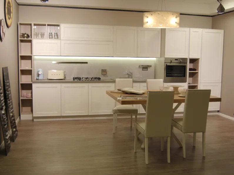 Cucina Stosa cucine moderna lineare bianca in legno Maxim