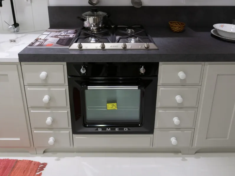 Cucina tortora country lineare Favilla Scavolini