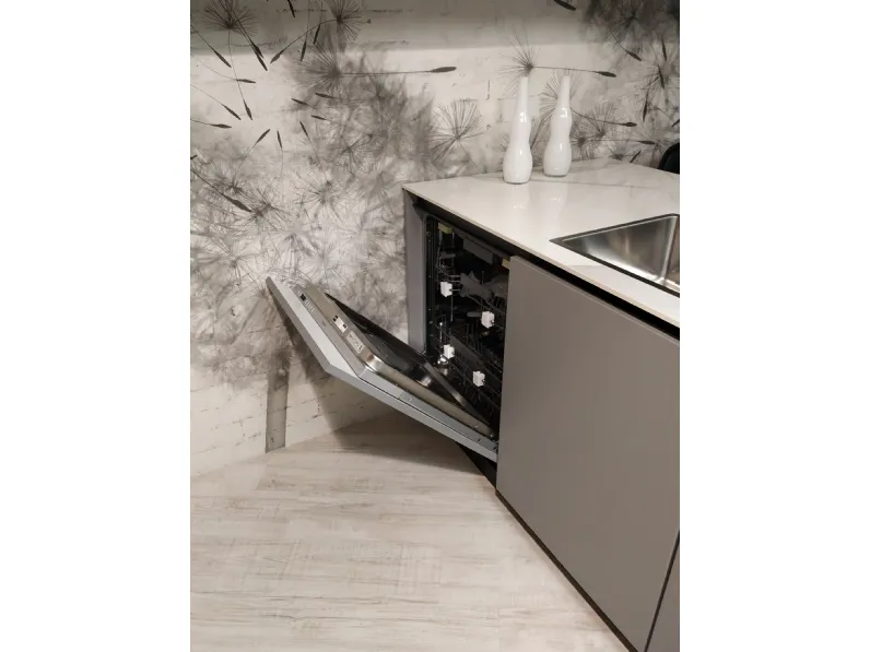 Cucina tortora moderna con penisola Xl Giemme in Offerta Outlet