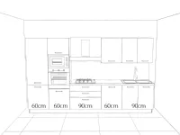 OFFERTA Cucina lineare CUCINE STORE CORI misura 360cm completa di elettrodomestici 