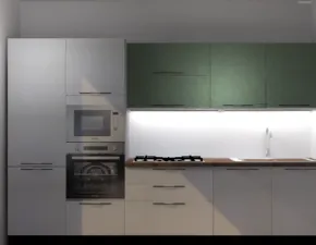 Cucina moderna Aran lineare con colori vivaci. LPL laminato a soli 4150€. Stile unico!
