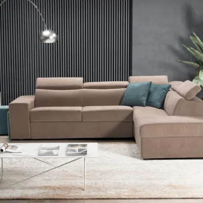 Divani letto con penisola tessuto in poliuretano  Kermes in Offerta Outlet
