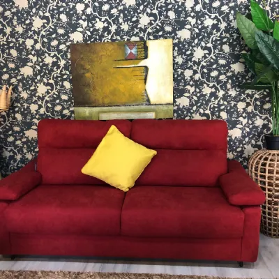 Divano letto Vitarelax in Offerta Outlet. Tessuto misto piuma.