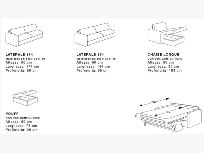 Divano letto Drop Exc OFFERTA OUTLET