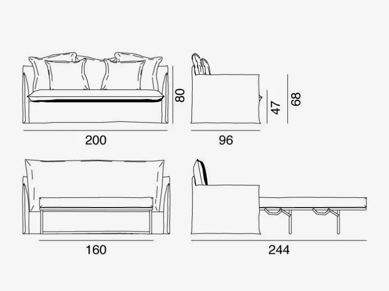 Divano letto Ghost 15 Gervasoni in Tessuto a 4494. Un sogno!