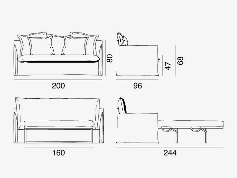 Richiedi il prezzo del Divano letto Ghost 15 Gervasoni! Ideale per l'architetto.