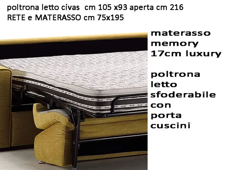 Poltrona letto Civas poltrona letto Family bedding a prezzo ribassato