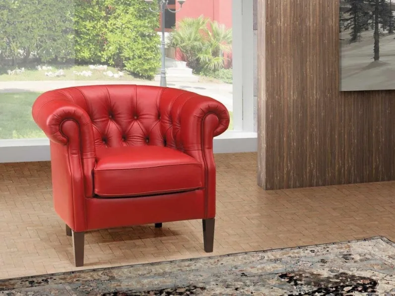 Poltroncina pelle in poliuretano  Artigianale in Offerta Outlet